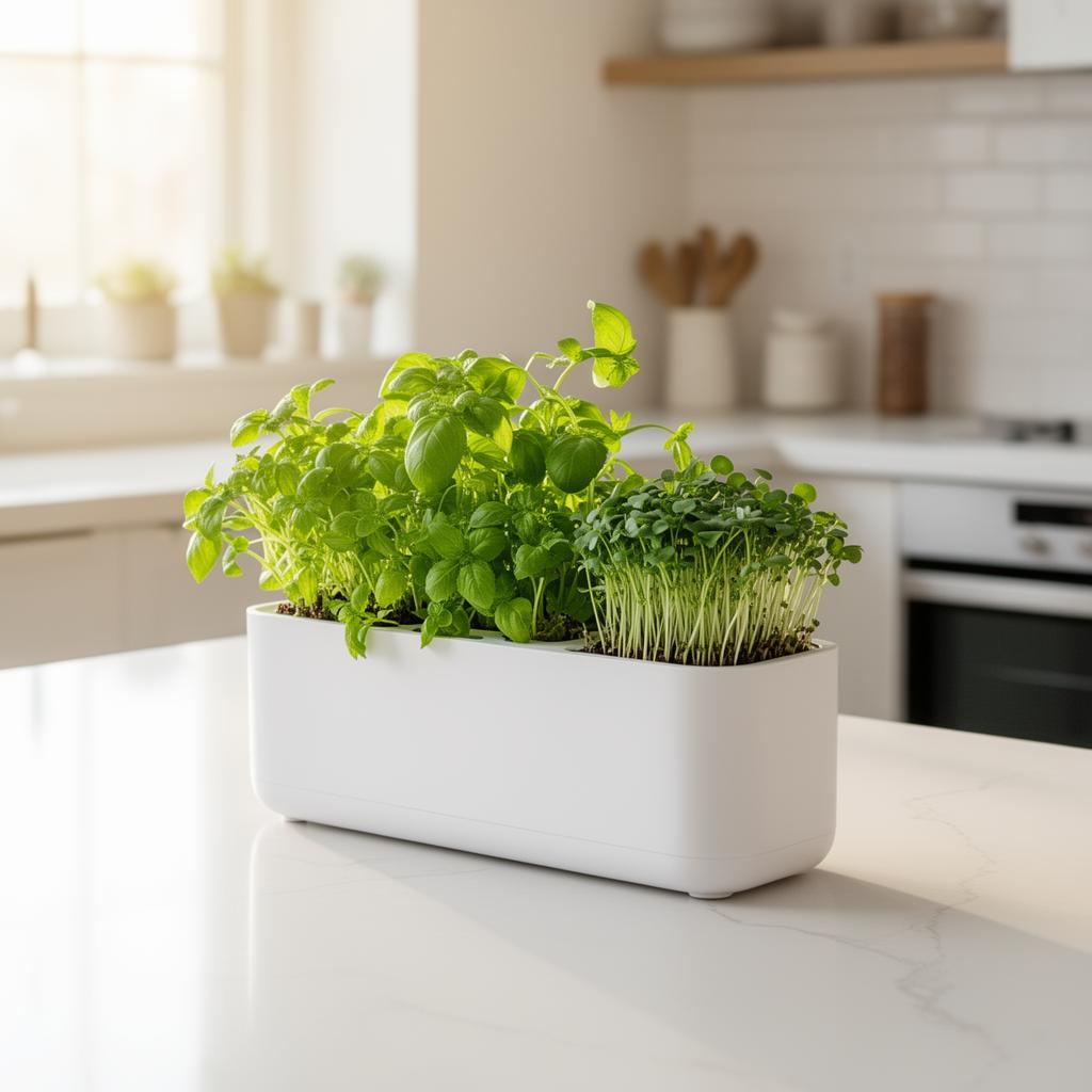 Growly mini hydroponic farm on a kitchen counter